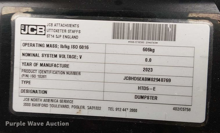 image for item EF0978 2023 JCB HTD5-E power buggy