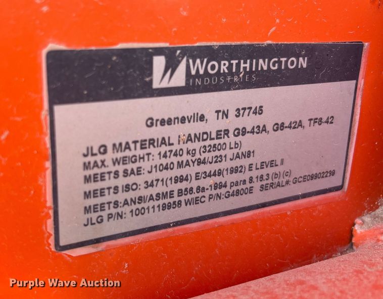 image for item EF5989 2014 JLG G9-43A telehandler