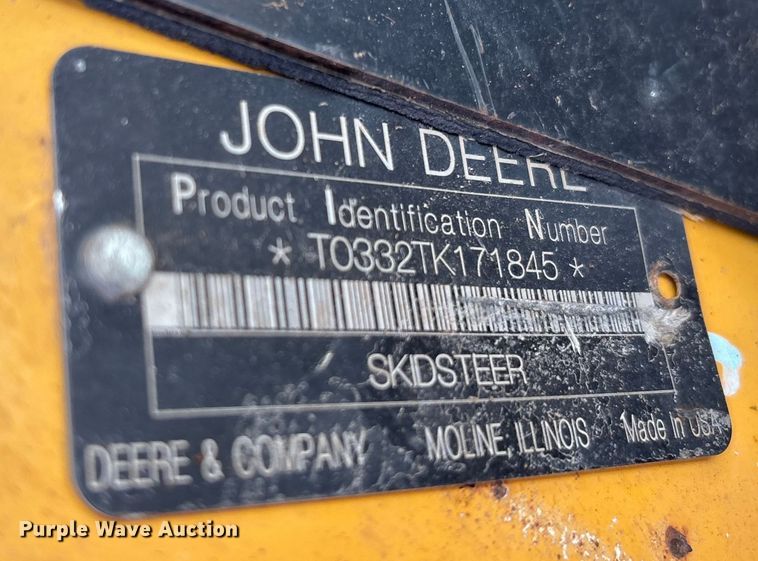 image for item EF6059 2009 John Deere CT332 tracked skid steer loader