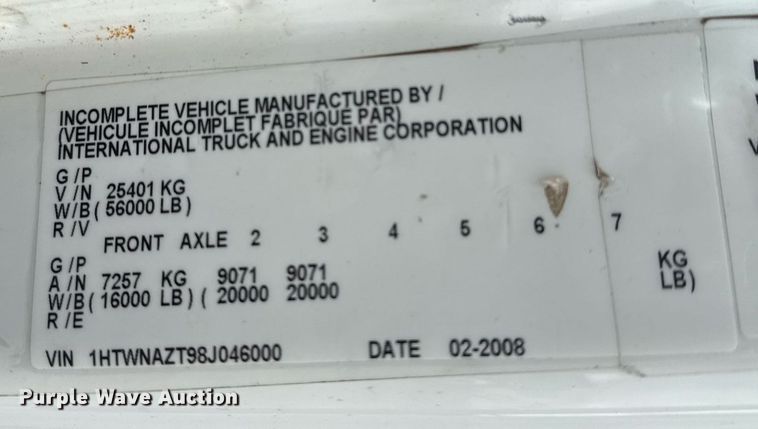 image for item EG5920 2008 International 7500 Crew Cab crane truck