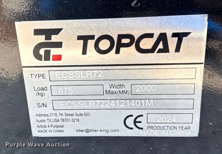 image for item EG8234 2024 Topcat ECSSLR72 skid steer landscape rake