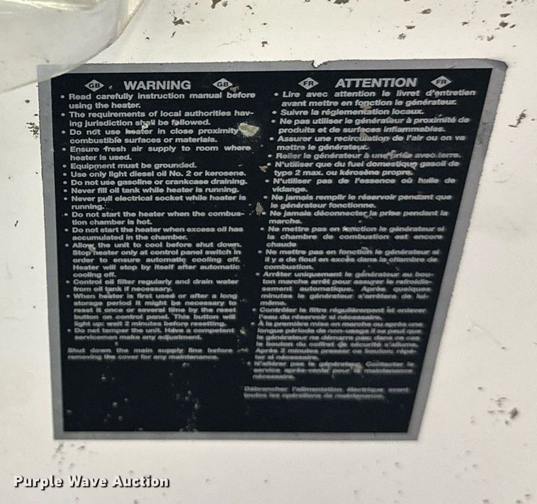 image for item EL0003 Heat Wagon VH/VF700C heater