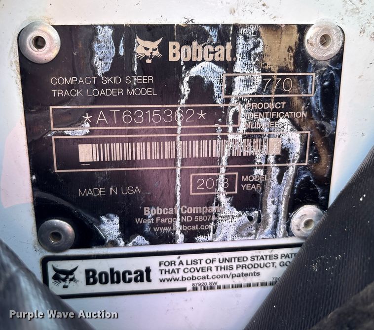 image for item EM6046 2018 Bobcat T770 tracked skid steer loader