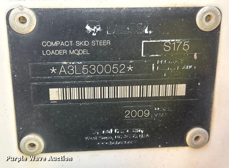 image for item EM8150 2009 Bobcat S175 skid steer loader