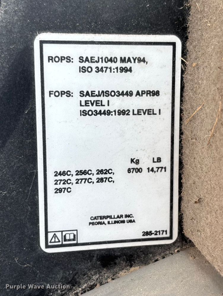 image for item EN7005 2012 Caterpillar 289C2 skid steer loader