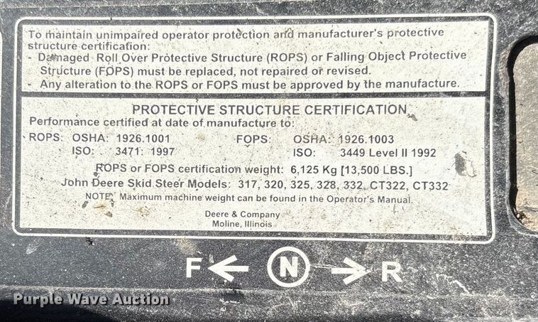 image for item EN7006 2006 John Deere CT332 tracked skid steer loader