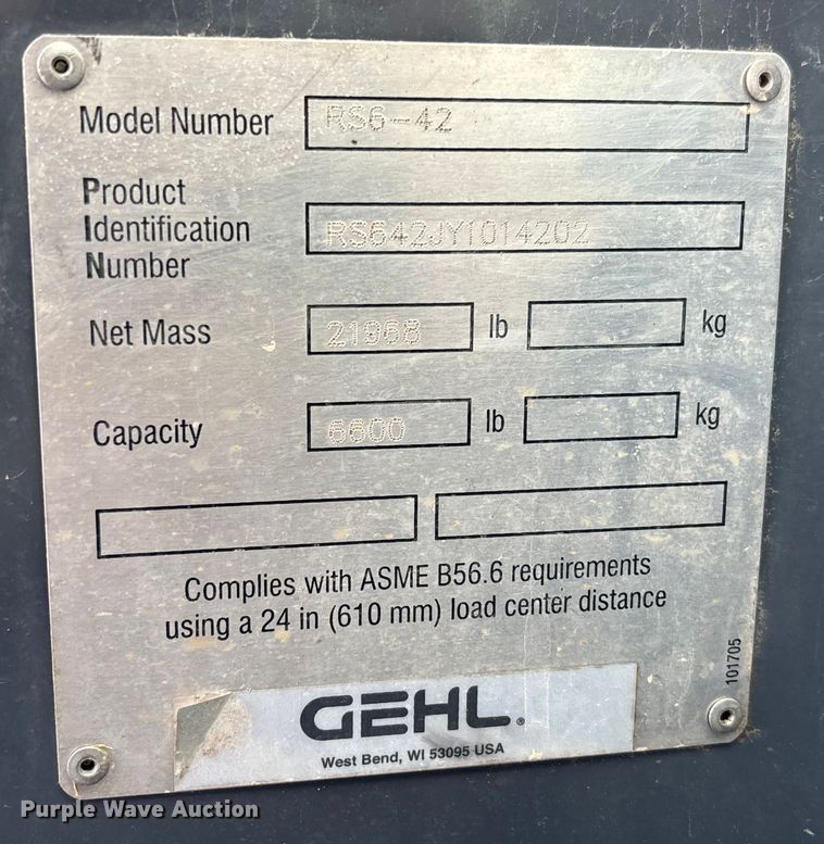 image for item EN7009 Gehl RS6-42 telehandler