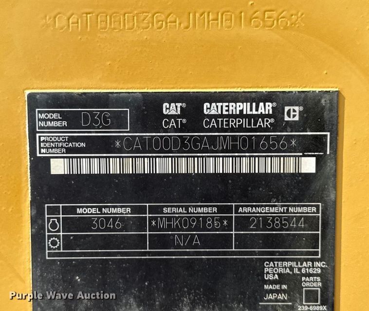 image for item EN7012 2005 Caterpillar D3G XL crawler tractor