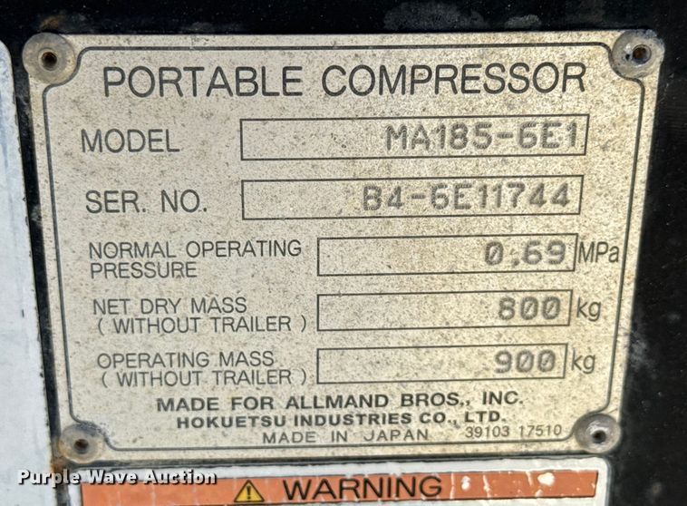 image for item EN7015 2019 Alimand Maxi-Air 185 air compressor