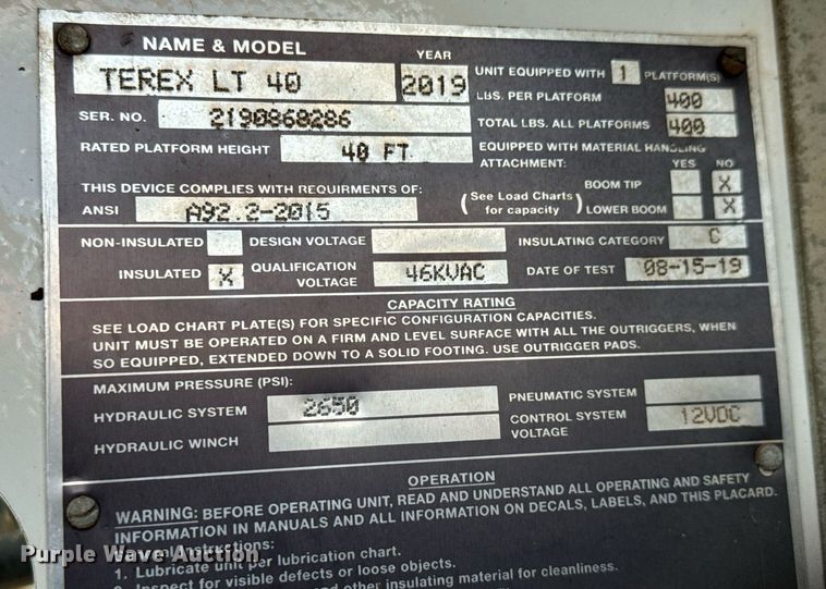 image for item EQ1465 2019 Ford   F550 bucket truck
