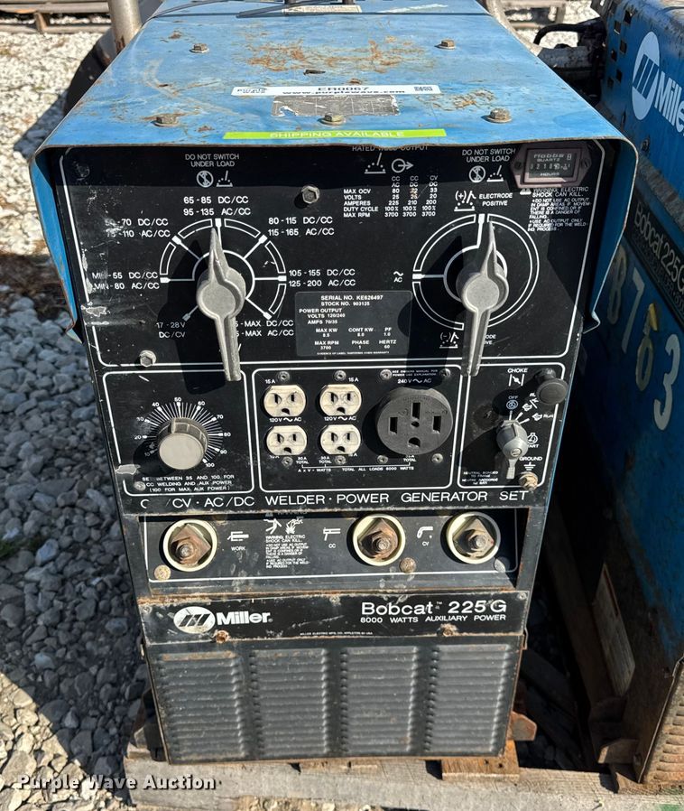 image for item ER0067 (2) Miller Bobcat 225G welders