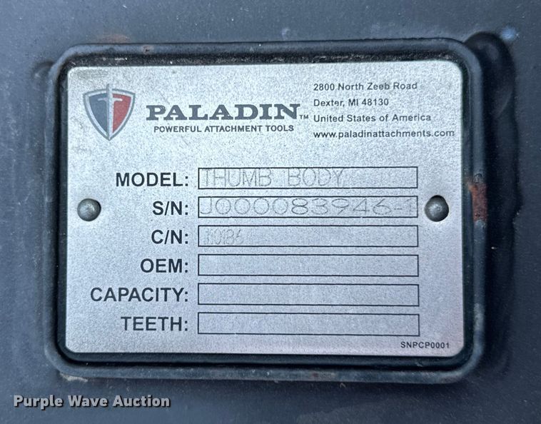 image for item ER0078 Paladin Thumb Body excavator thumb