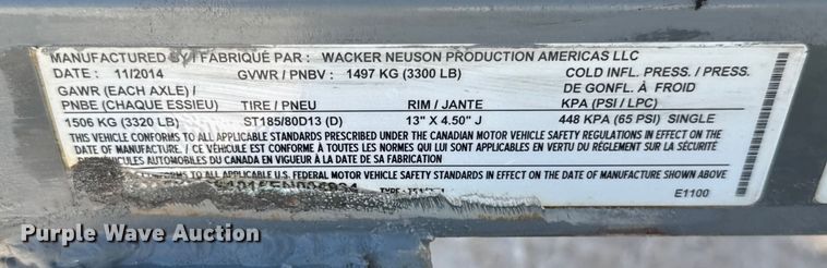 image for item ER0102 2014 Wacker Neuson Heater E1100  ground heater