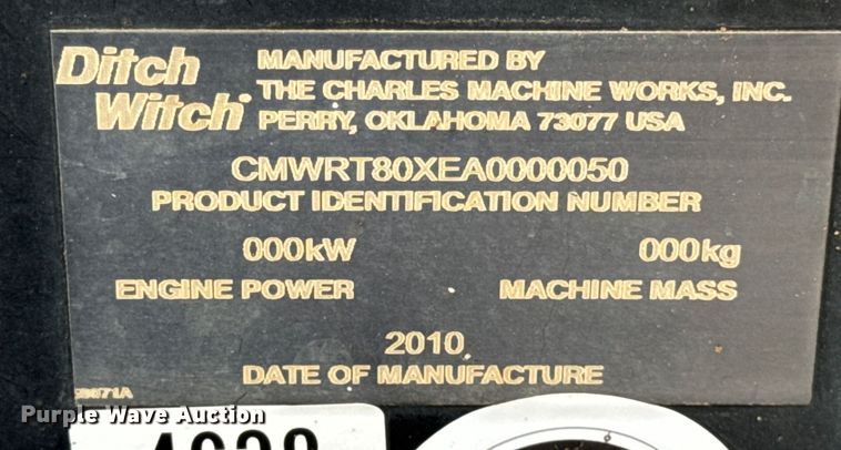 image for item ER0119 2010 Ditch Witch RT80 trencher