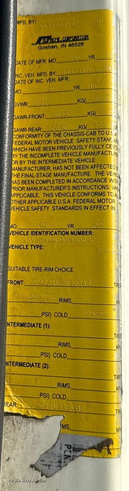 image for item ER0128 2001 Freightliner FL50 bucket truck