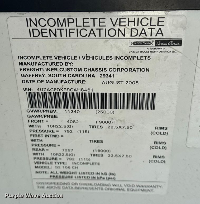 image for item ER0129 2009 Freightliner S2106 bucket truck