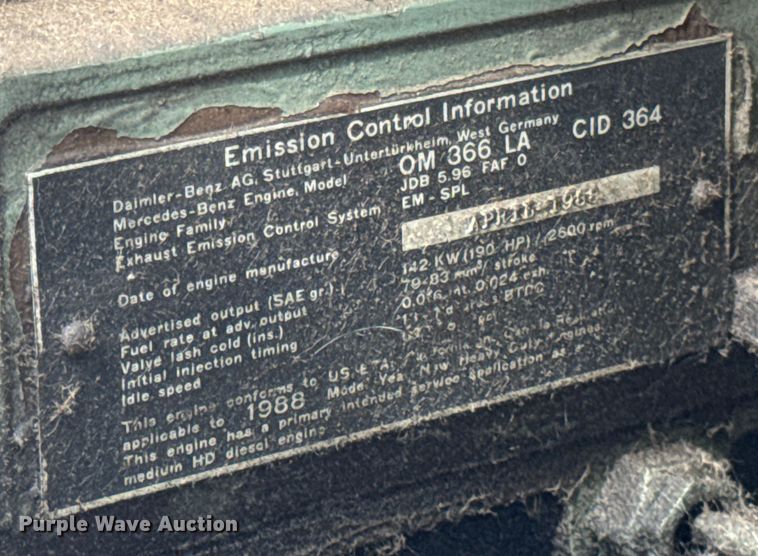 image for item ER0133 1989 Mercedes-Benz LP1419 flatbed truck