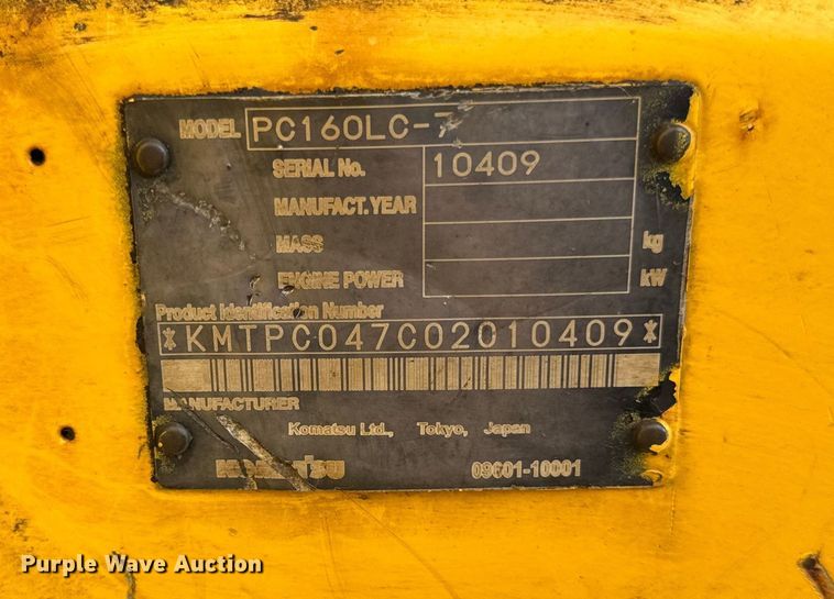 image for item ER0138 2008 Komatsu PC160LC-7 excavator