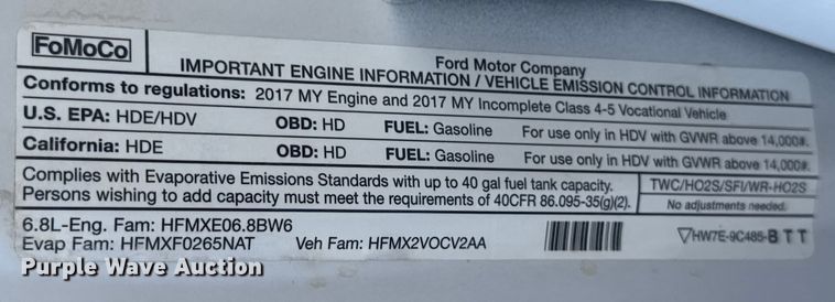 image for item ER0156 2017 Ford F450 Super Duty truck cab and chassis