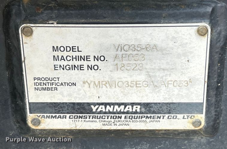 image for item ET3206 Yanmar VIO35-6A  mini excavator