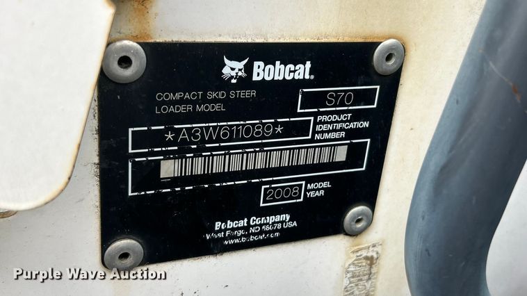 image for item ET3209 2008 Bobcat S70 skid steer loader