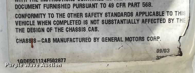 image for item ET3448 2004 GMC C5500 utility / service truck