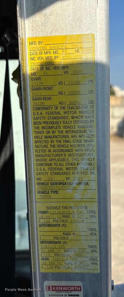 image for item ET4614 2004 Kenworth W900 ready mix truck