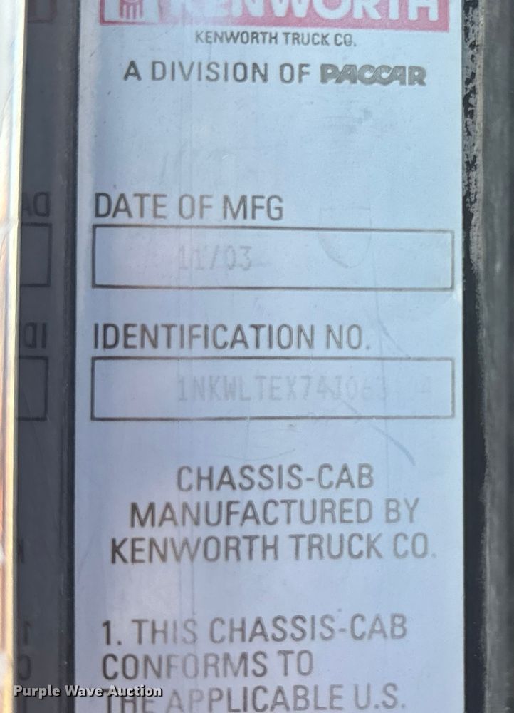 image for item ET4614 2004 Kenworth W900 ready mix truck