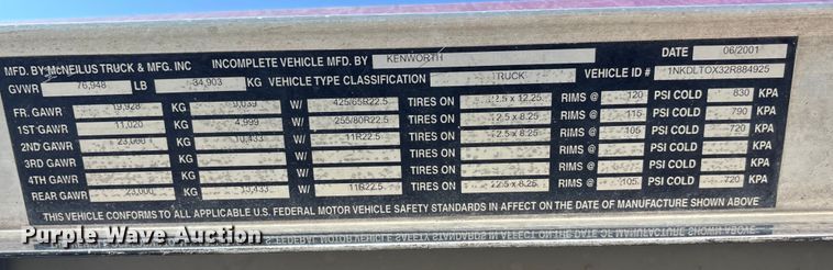 image for item ET4615 2002 Kenworth T800 ready mix truck