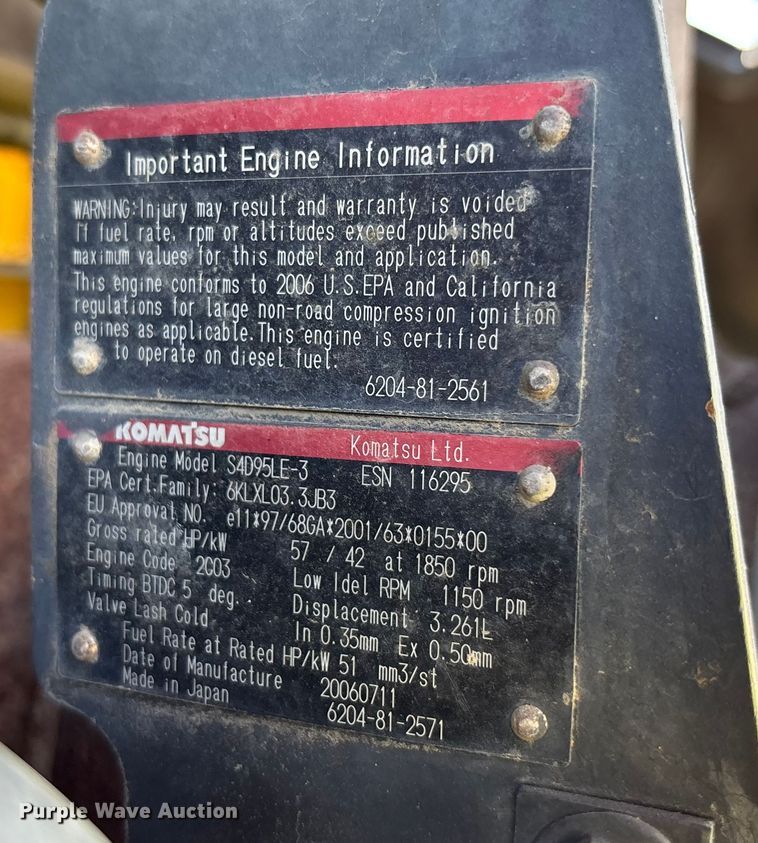 image for item ET4680 2006 Komatsu  PC78MR-6 mini excavator