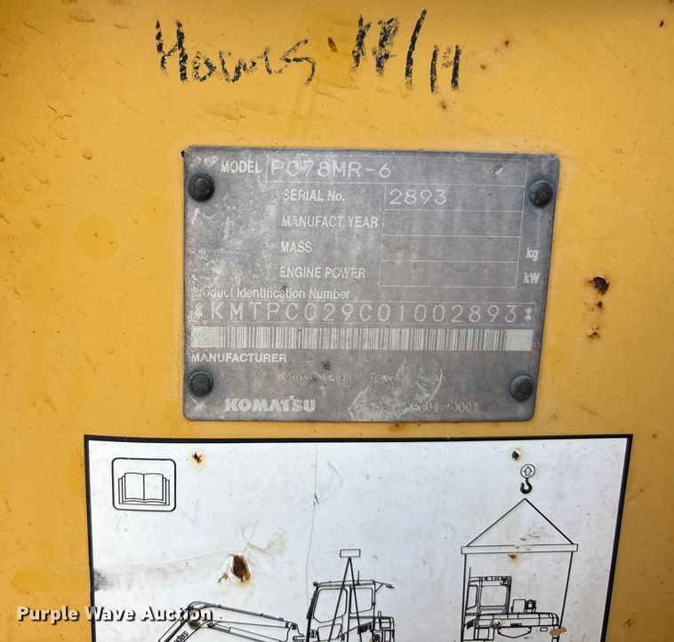 image for item ET4680 2006 Komatsu  PC78MR-6 mini excavator