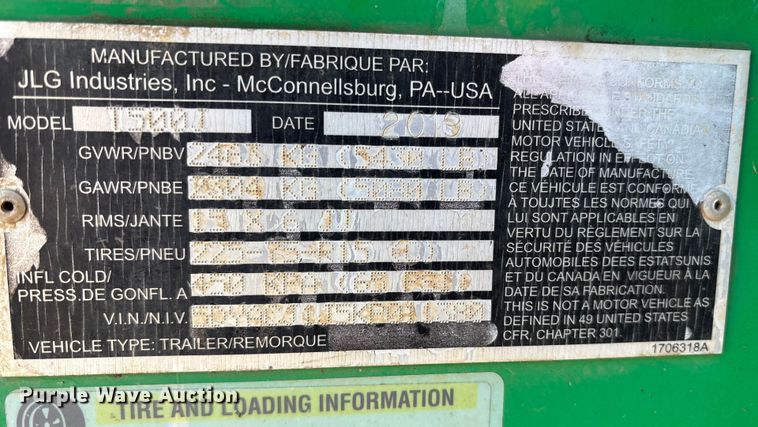 image for item ET7080 2019 JLG T500J boom lift