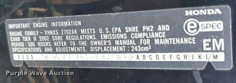 image for item ET7081 2002 Whiteman BA48A power trowel