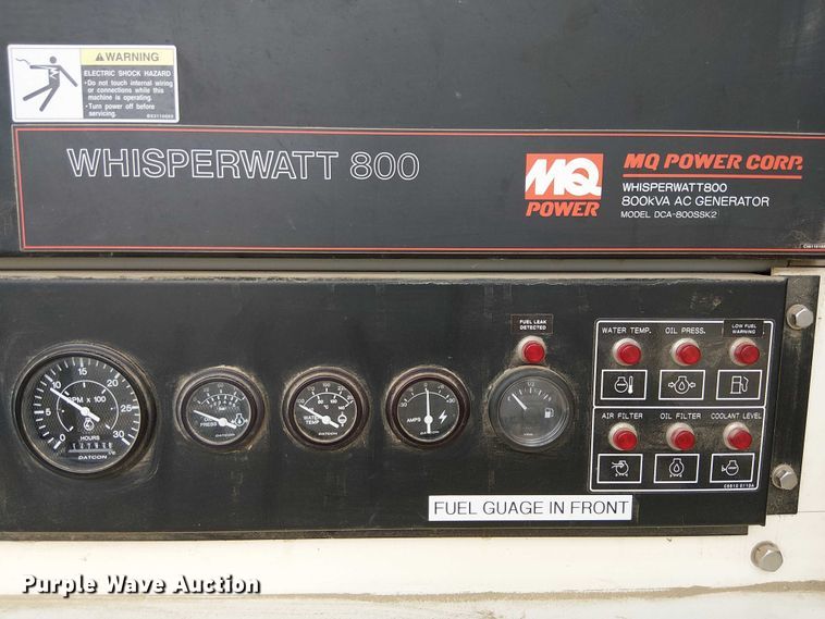 image for item EU2528 2009 Whisperwatt DCA-800SSK2 generator