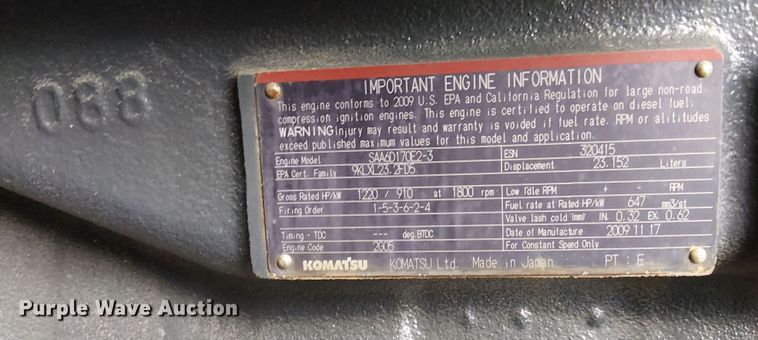 image for item EU2528 2009 Whisperwatt DCA-800SSK2 generator