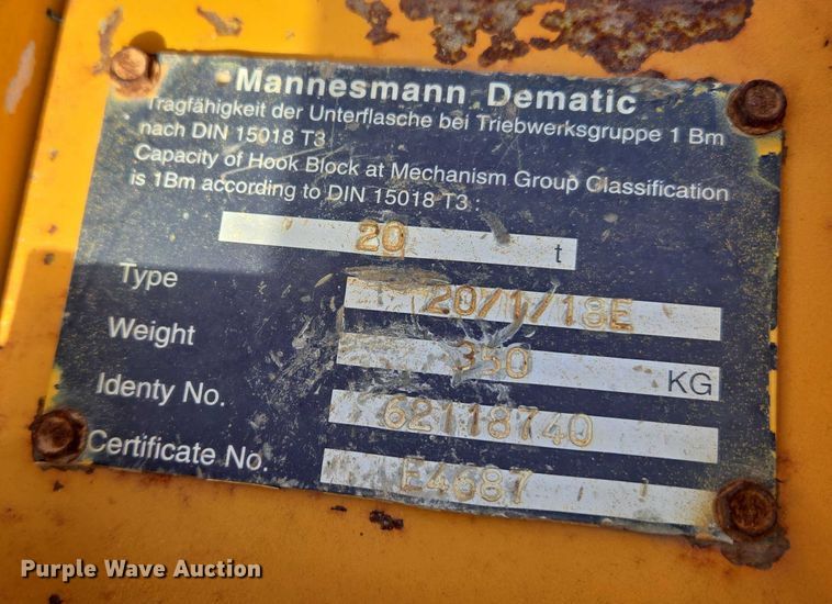 image for item EU3702 2005 Link-Belt HTT8690 crane