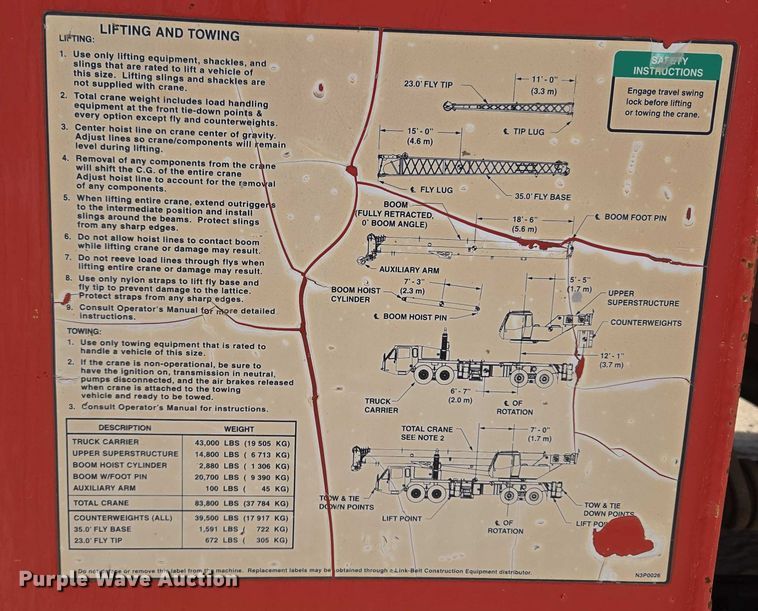 image for item EU3702 2005 Link-Belt HTT8690 crane