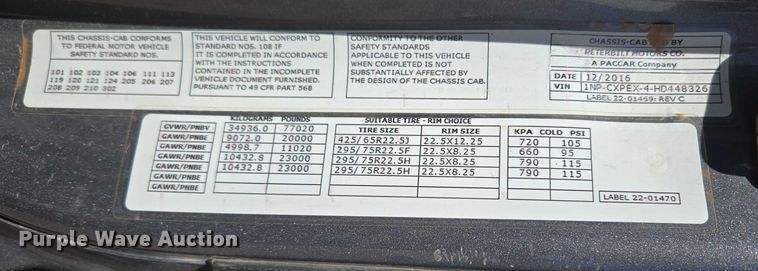 image for item EU3757 2017 Peterbilt 567 vacuum truck