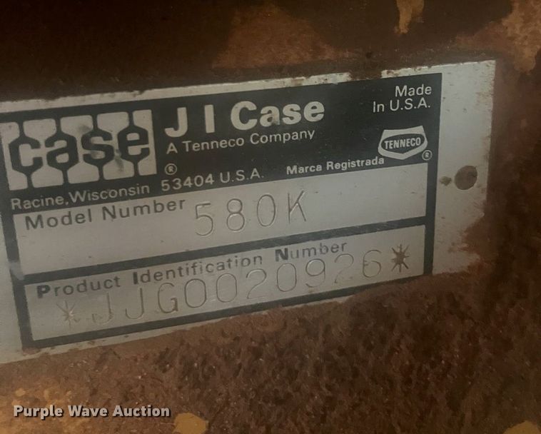 image for item EU3800 1989 Case 580K backhoe