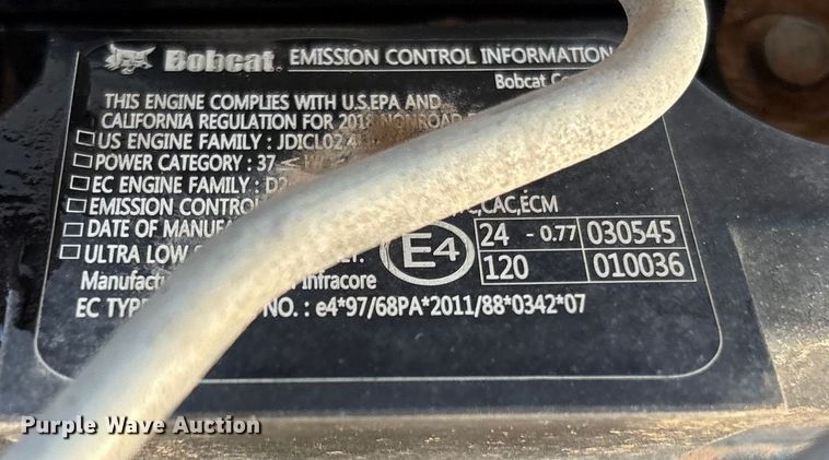 image for item EU4641 2018 Bobcat T650 tracked skid steer loader