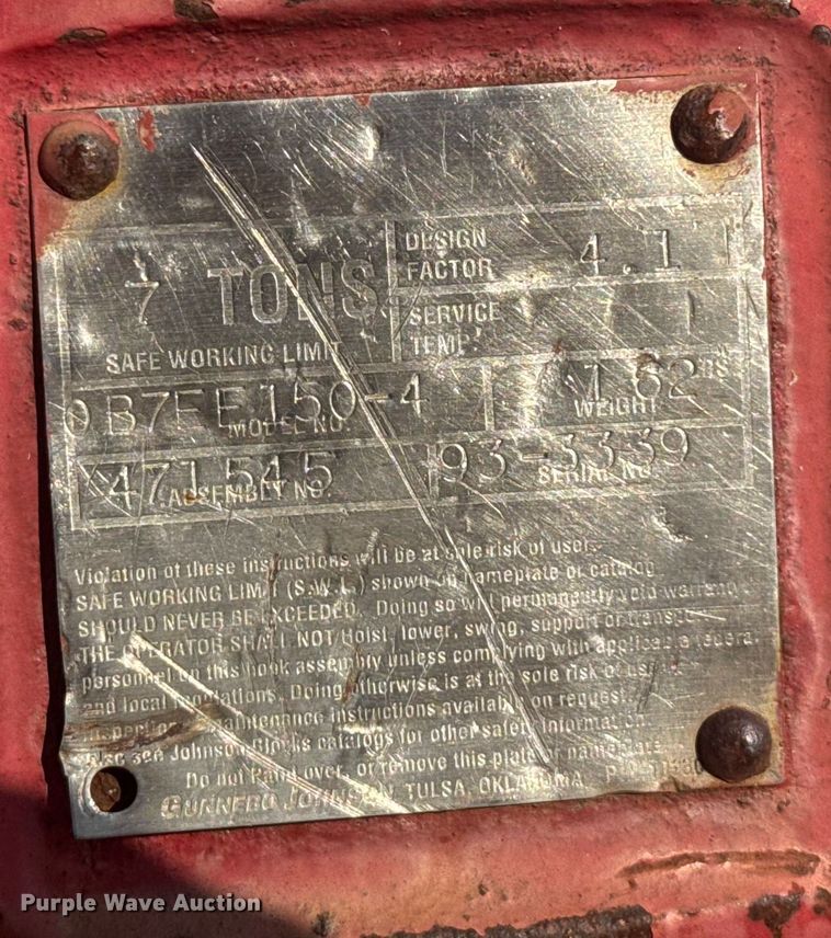 image for item EV1854 1990 Ford F700 crane truck