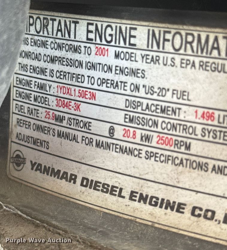 image for item EV1856 2002 Komatsu PC30MR-1 mini excavator