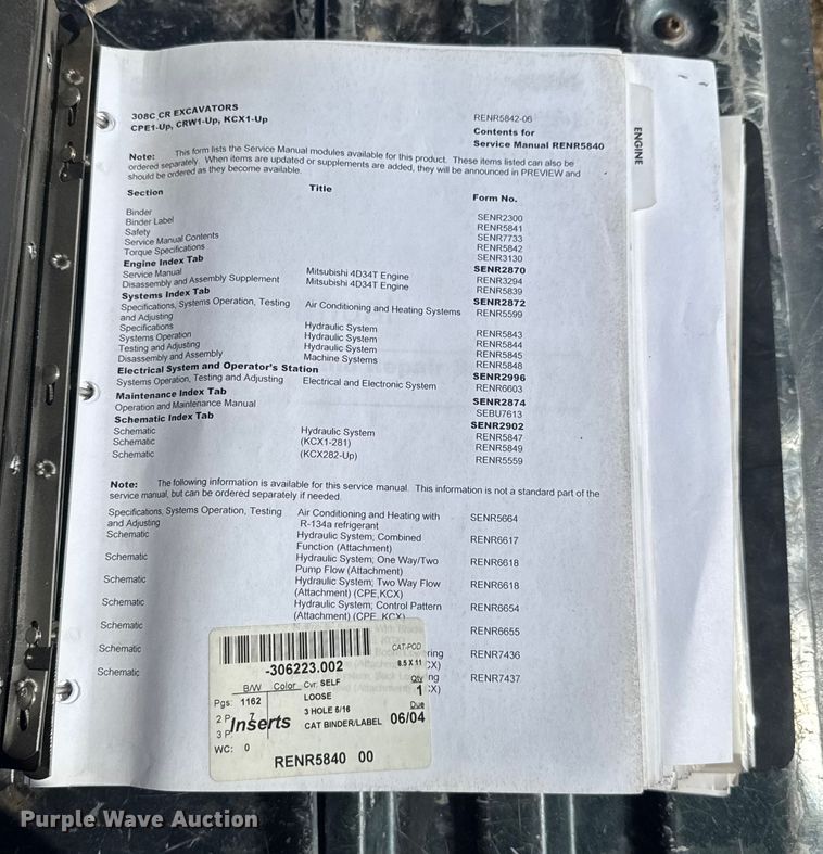 image for item EV1881 2008 Caterpillar 308C mini excavator