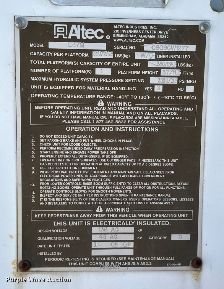 image for item EV1895 2009 Ford  F550 Super Duty bucket truck