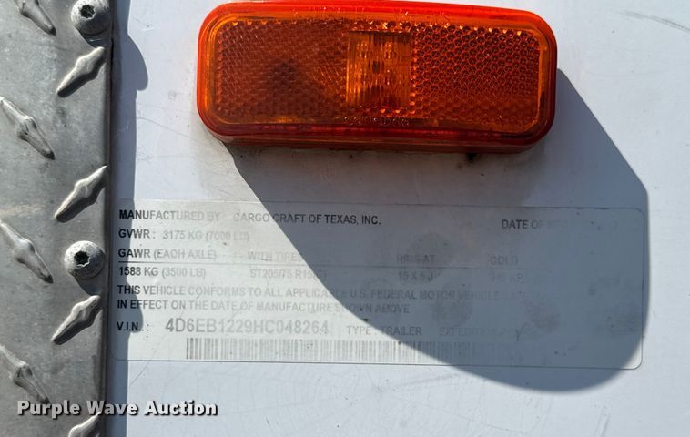 image for item EV1896 2017 Cargo Craft fiber optic splicing trailer