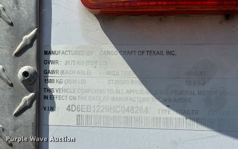 image for item EV1896 2017 Cargo Craft fiber optic splicing trailer