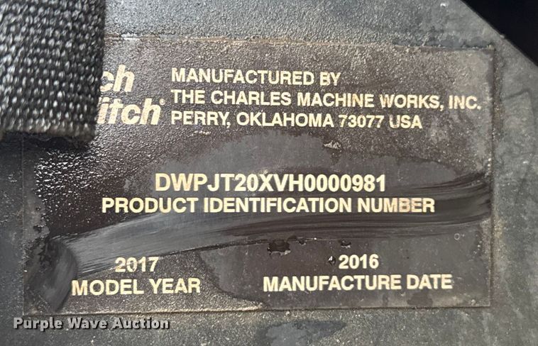 image for item EV1905 2017 Ditch Witch JT20 directional boring unit