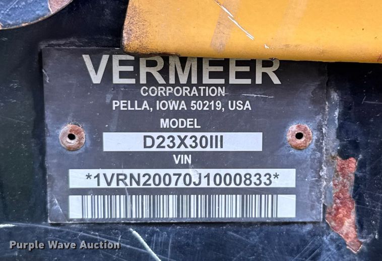 image for item EV1906 2018 Vermeer D23x30III directional boring unit