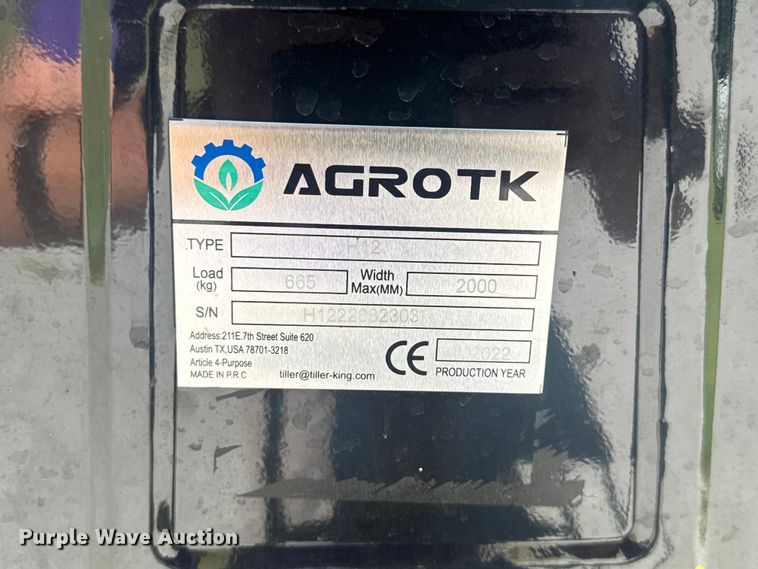 image for item EV1967 2022 Agrotk H12 mini excavator