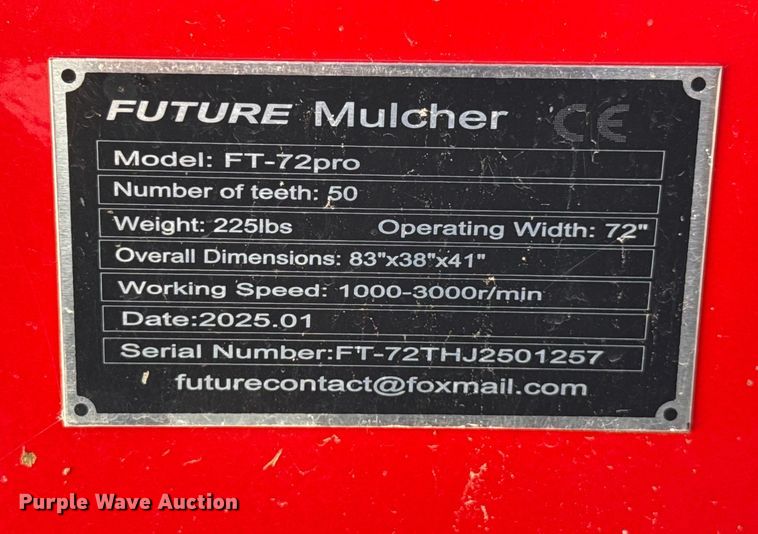 image for item GH9328 2025 Future FT-72pro skid steer mulcher